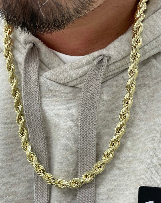 8mm 10k gold rope chain i