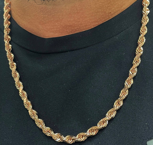 5mm 10k rose gold rope chain