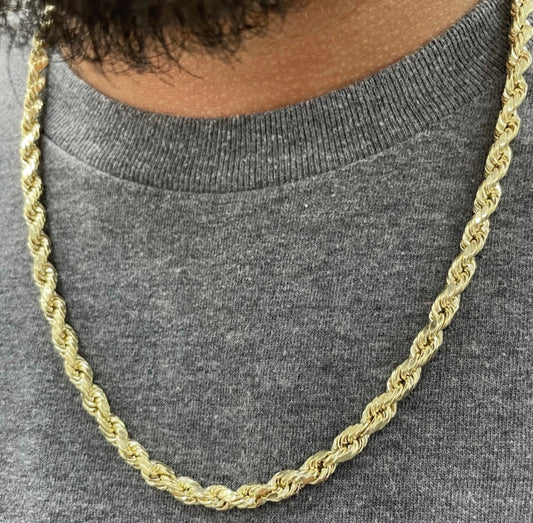 5mm 10k gold rope chain